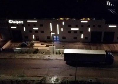 proyecto iluminación de fachada para empresa AVIPORC en Valladolid